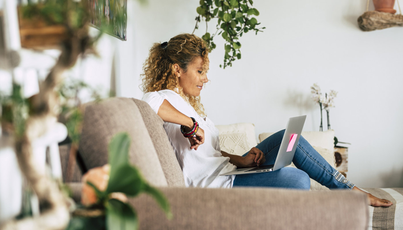 woman on couch